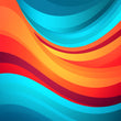 Sunset Wave design by Studio Bilby, depicting wave shapes in marine blues and warm sunset tones.