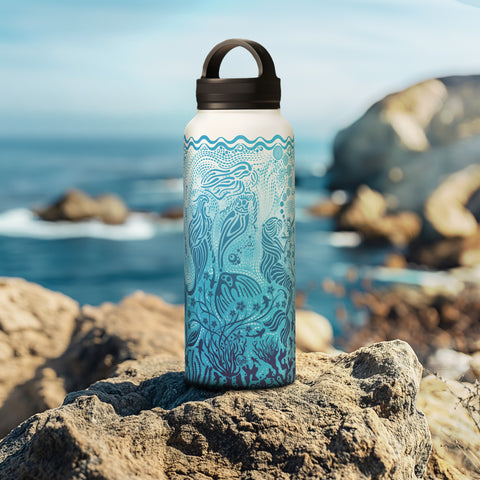 Mermaid blue insulated water bottle