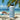 Large handle lid water bottle with ocean blue design