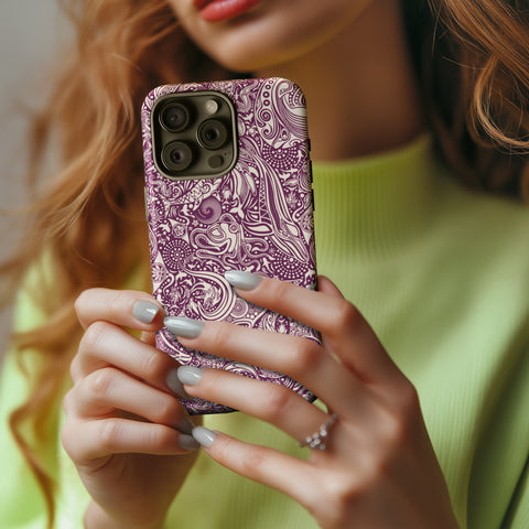 Women holding the Ocean Purple Dark Tough Phone Case