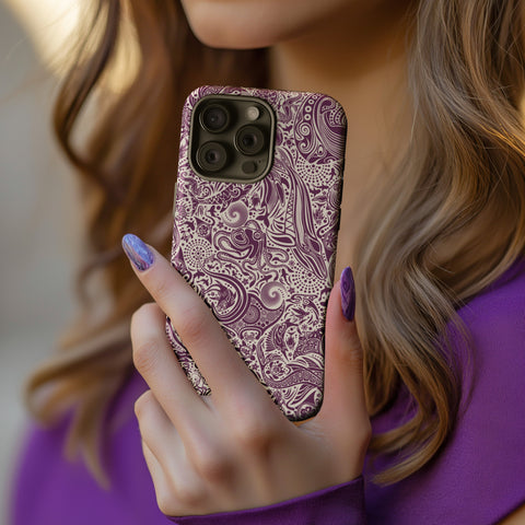 Women holding the Ocean Purple Tough Phone Case